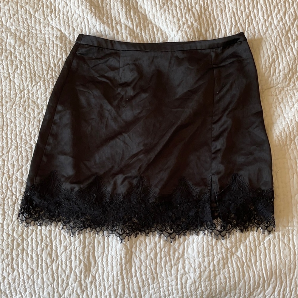 Black mini skirt